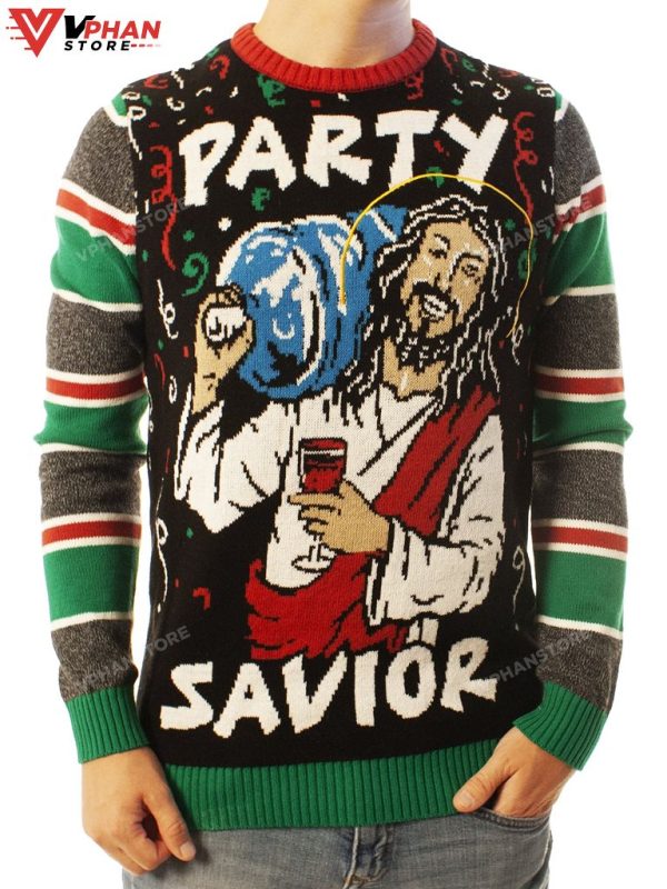 Jesus Party Savior Funny Ugly Sweater