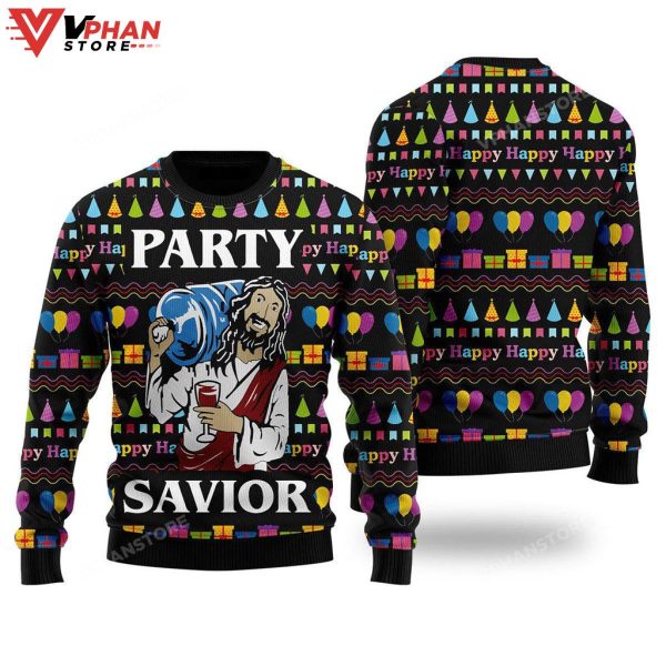 Jesus Party Christ Ugly Christmas Sweater