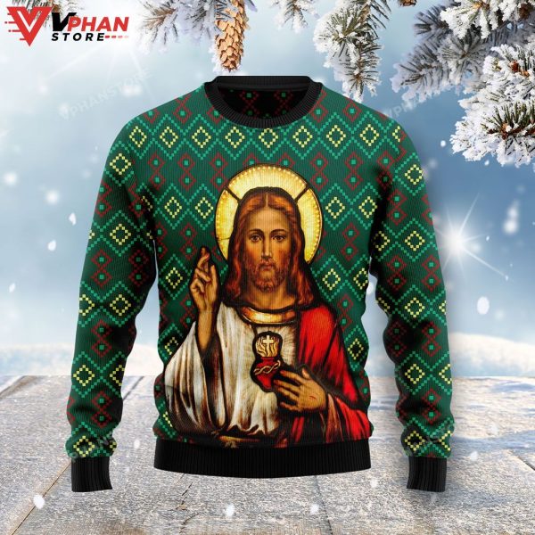 Jesus Ugly Christmas Sweater Christian Shirts Gifts Idea