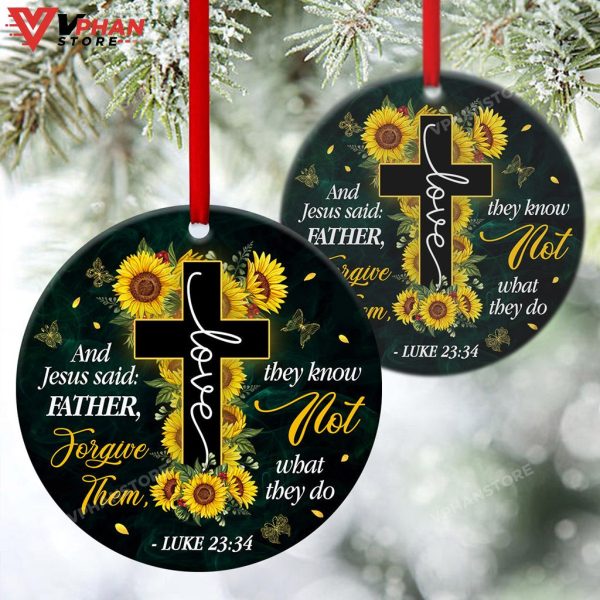 Jesus’s Last Words Unique Sunflower Cross Ornament