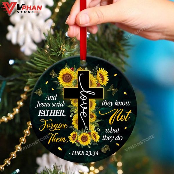 Jesus’s Last Words Unique Sunflower Cross Ornament