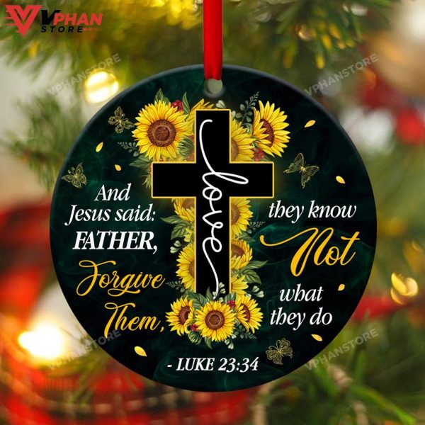 Jesus’s Last Words Unique Sunflower Cross Ornament