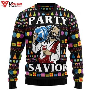 Jesuss Party Ugly Christmas Sweater 1