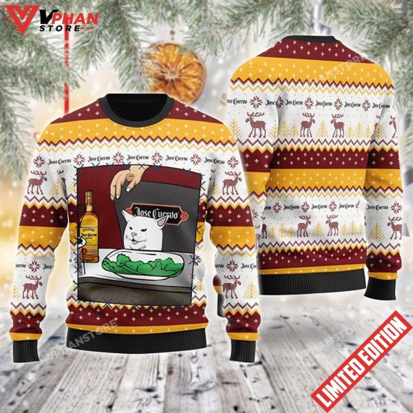 Jose Cuervo Cat Meme Christmas Ugly Sweater