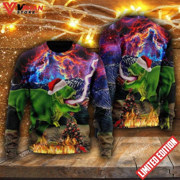 Jurassic Park Dinosaur Style Ugly Sweater