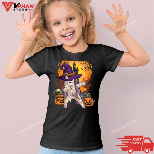 Funny Halloween Women Witchy Hat Unicorn T-Shirt