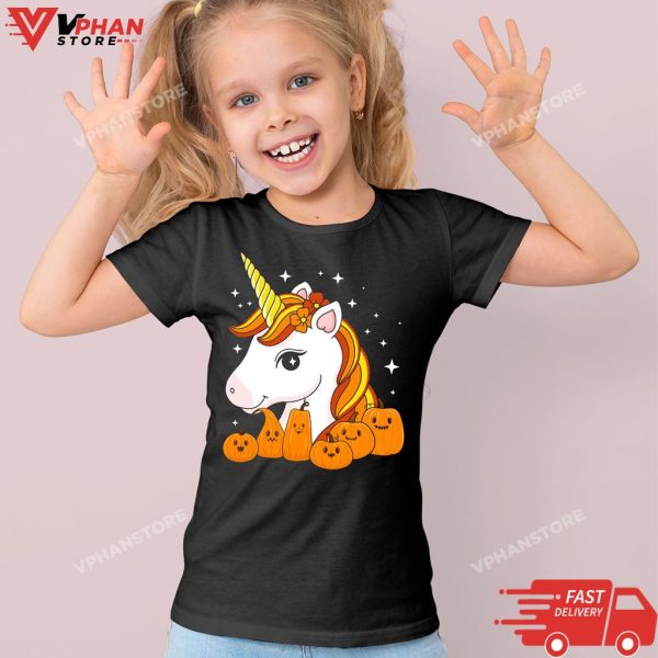 Christmas Cute Candy Corn Unicorn Pumpkin Costume T-Shirt