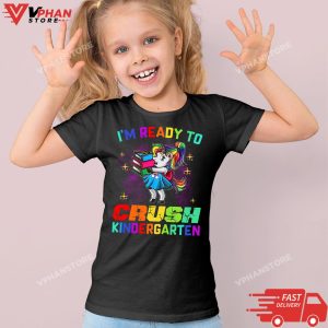 Kid Black Im Ready To Crush Kindergarten Unicorn Back To School T Shirt