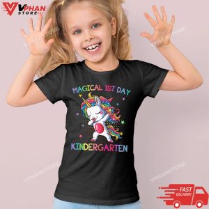 Kid Black Unicorn First Day Of School Shirt Back To Girls T Shirt