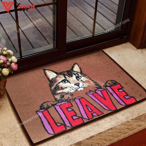 Leave Cat All Over Printing Doormat