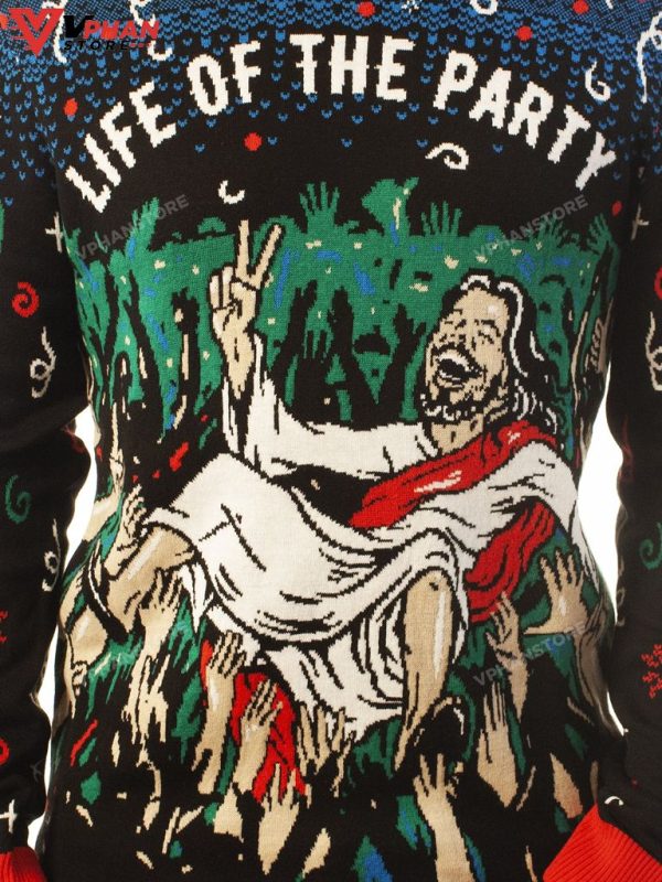 Life Of The Party Jesus Funny Ugly Christmas Sweater