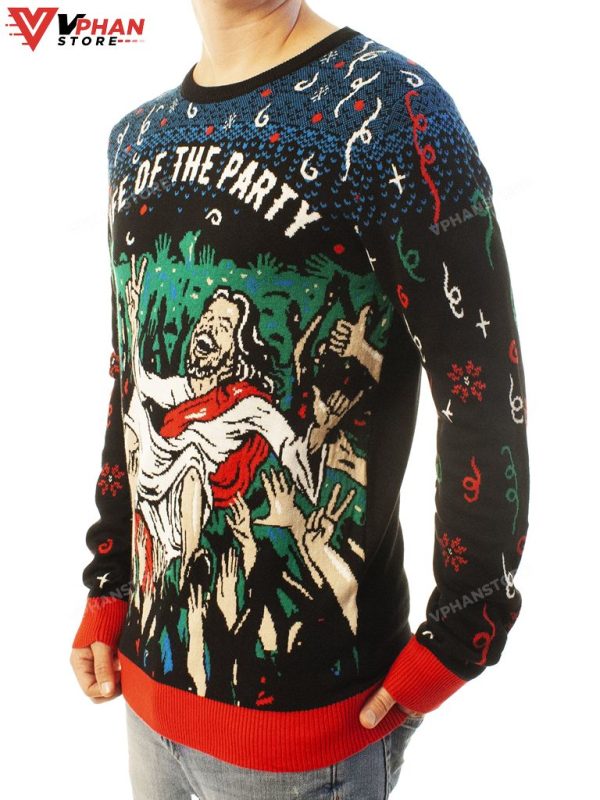 Life Of The Party Jesus Funny Ugly Christmas Sweater