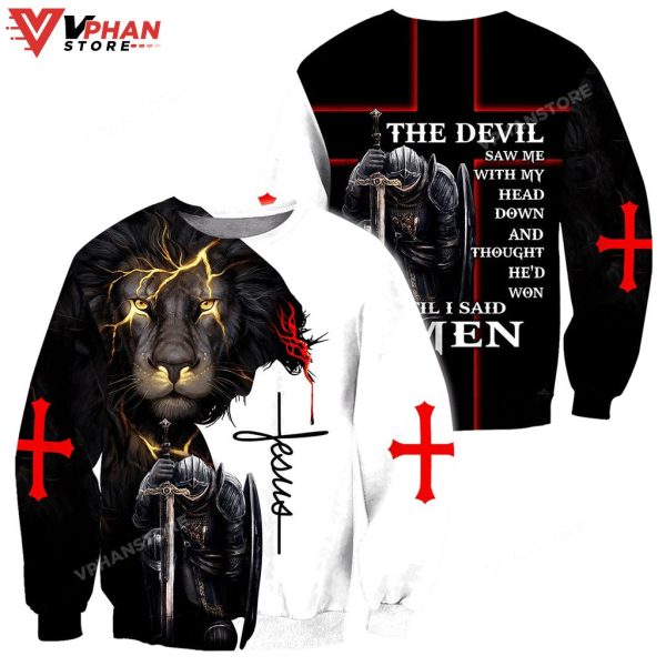 Lion Jesus And Knight Templar Jesus Christian Sweatshirt