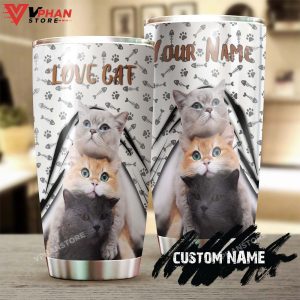 Love Cute Cat Personalized Tumbler 1