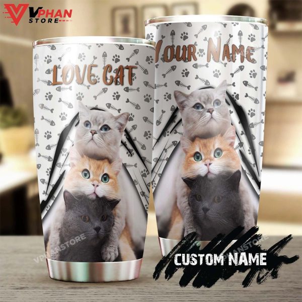 Love Cute Cat Personalized Tumbler