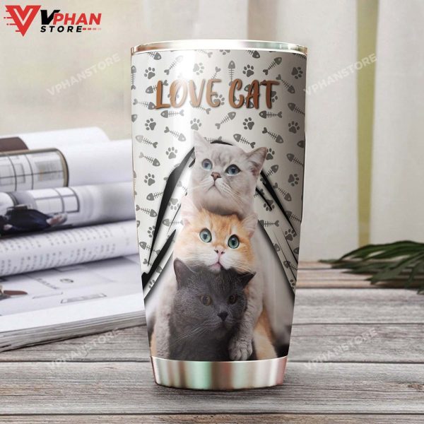 Love Cute Cat Personalized Tumbler