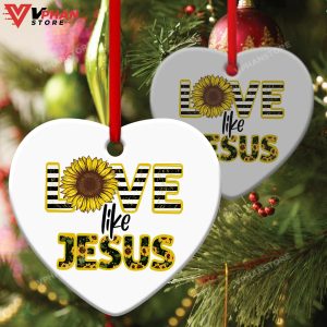 Love Like Jesus Sunflower Heart Ornament 1