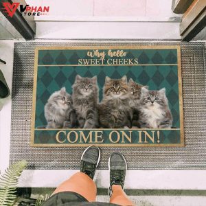 Maine Coon Cat Easy Clean Welcome DoorMat 1