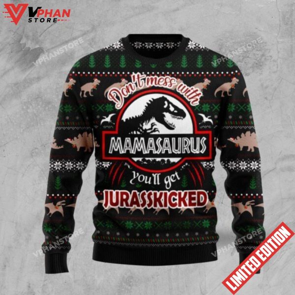 Mamasaurus Funny Gift Dinosaur Ugly Sweater