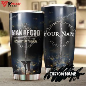 Man Of God Husband Dad Grandpa Personalized Tumbler 1