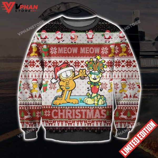 Meow Meow Anime Cat Christmas Sweater