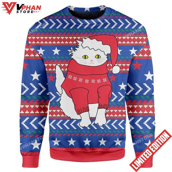 Meowy Cat Ugly Christmas Sweater