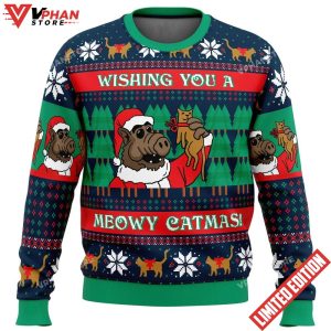 Meowy Catmas Alf Ugly Christmas Sweater 2