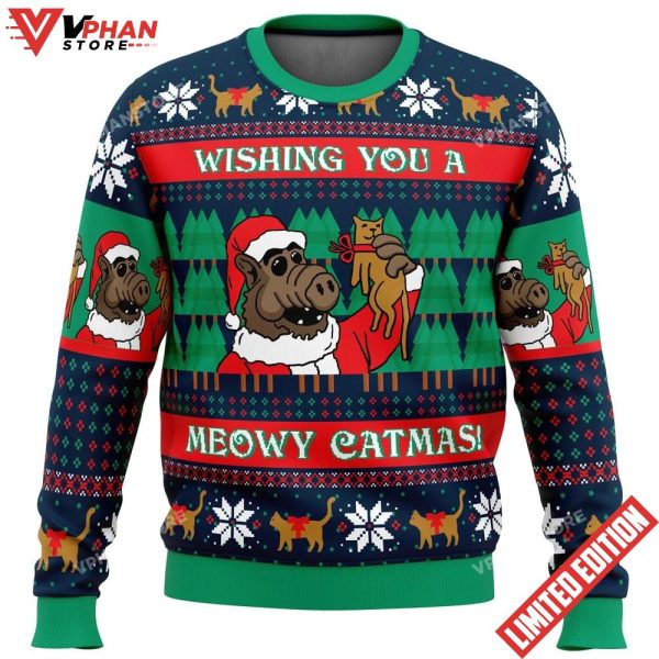 Meowy Catmas Alf Christmas Ugly Sweater