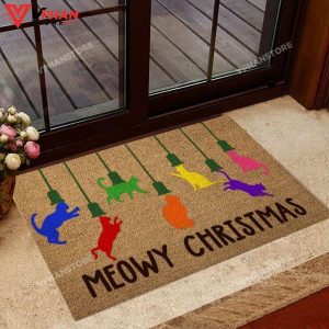 Meowy Christmas Cat DoorMat 1