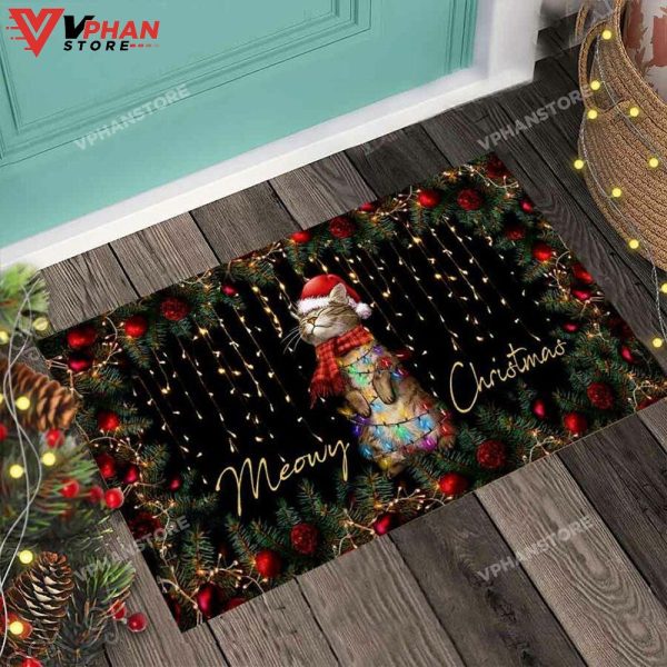 Meowy Christmas Cat DoorMat