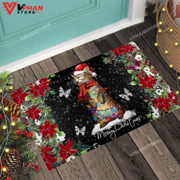 Meowy Christmas Cat DoorMat