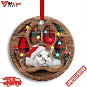 Meowy Xmas Gifts For Cat Lovers Round Christmas Ornament 1