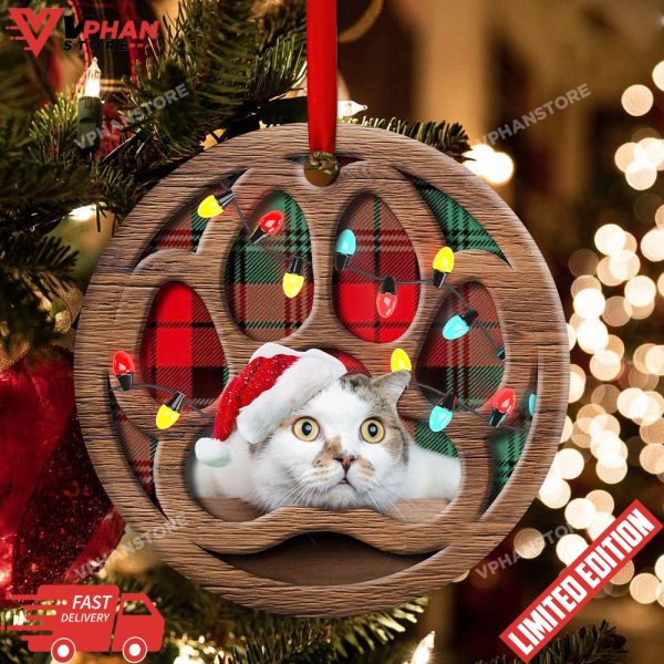 Meowy Xmas Gifts For Cat Lovers Round Christmas Ornament