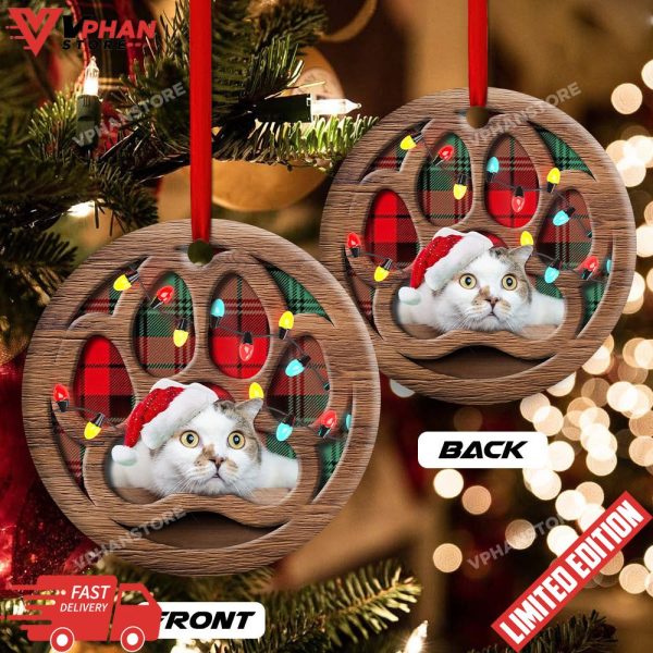 Meowy Xmas Gifts For Cat Lovers Round Christmas Ornament