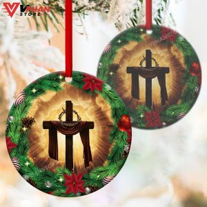 Merry Christmas Jesus Ceramic Circle Ornament 1