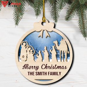 Merry Christmas The Smith Family Personalized Wood Layered Ornaments 1