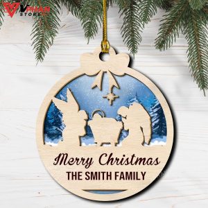 Merry Christmas The Smith Family Wood Layered Ornament 1