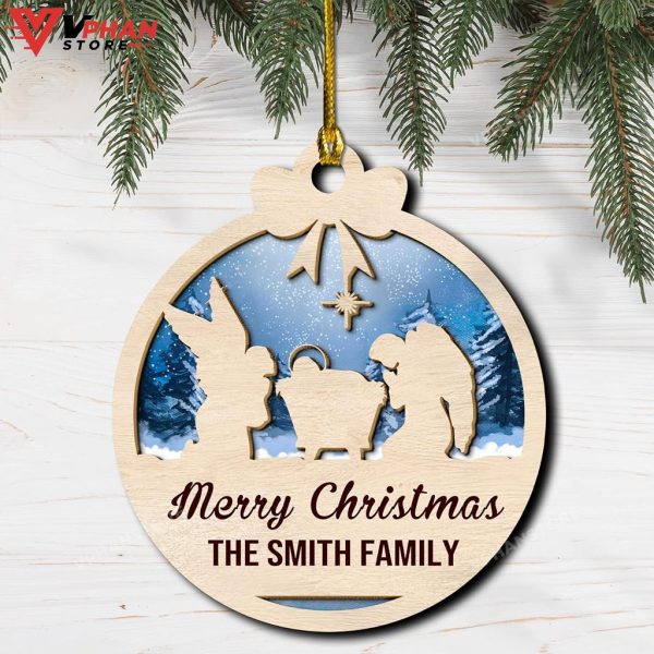 Merry Christmas The Smith Family Wood Layered Ornament