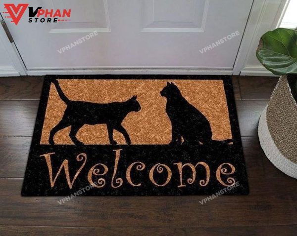 Night Cats Easy Clean Welcome DoorMat