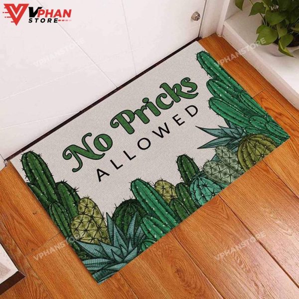 No Pricks Allowed Catus DoorMat