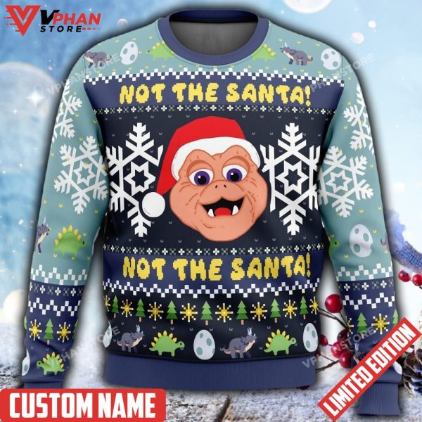 Not the Santa Dinosaur Ugly Sweater