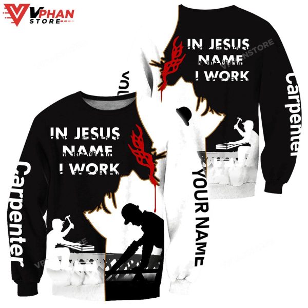 Premium In Jesus Name I Work Christian Sweatshirt