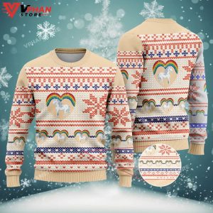 Rainbow Unicorn Christmas Ugly Sweater 1