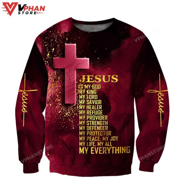 Red Jesus Is My Everything Jesus Christian Sweatshirt