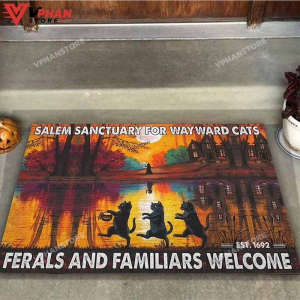 Salem Sanctuary For Wayward Black Cat DoorMat