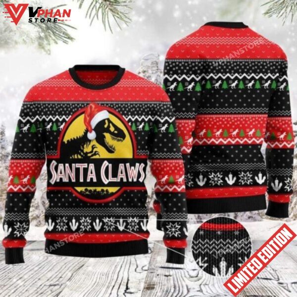 Santa Claus Noel Dinosaur Ugly Sweater