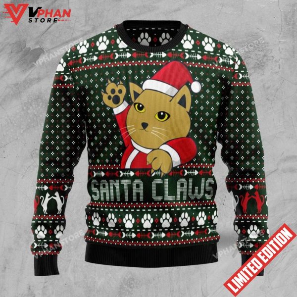 Santa Claws Cat Christmas Sweater