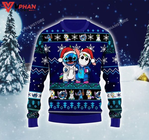 Santa Stitch x Unicorn Ugly Sweater