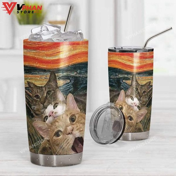 Selfie Scary Cats Stainless Steel Tumbler