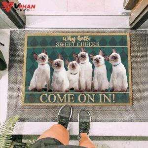 Siamese Cat Easy Clean Welcome DoorMat 1